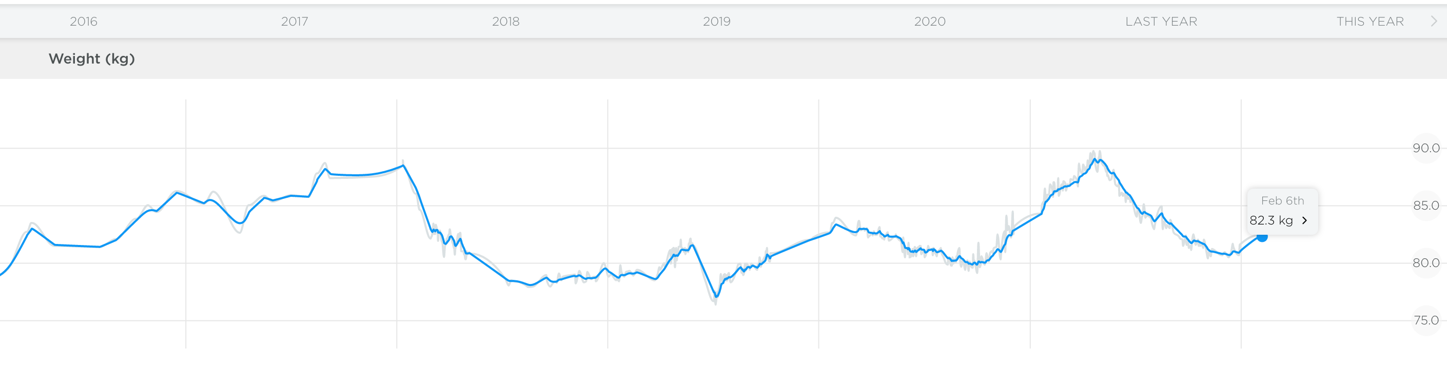 Weight History of 8 Years